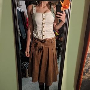 Ivory Denim Button-Up Crop top - Size 4-6, Pilcro